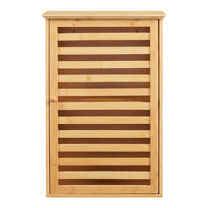 Armadietto da Parete per Bagno Järfälla 55x37x16 cm Bambù Naturale [en.casa]