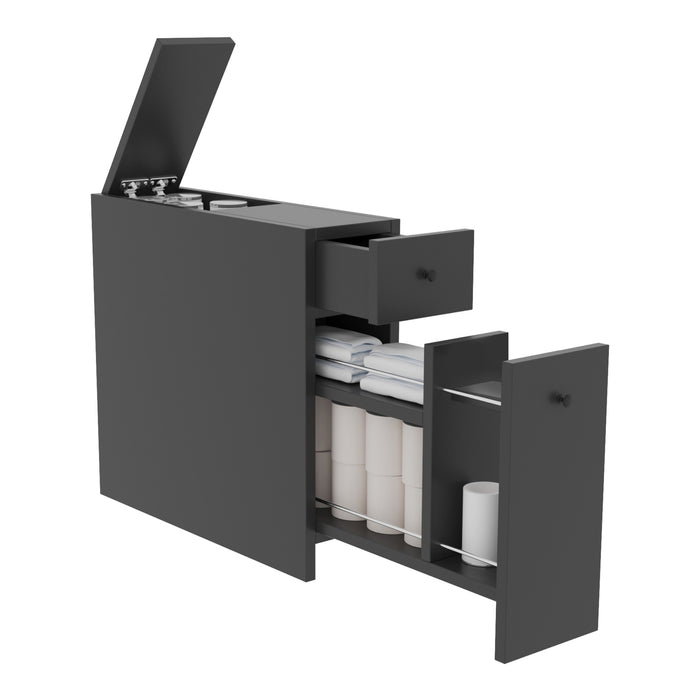 Armadietto Salvaspazio da Bagno Birkenes 60 x 19 x 55 cm Antracite [en.casa]