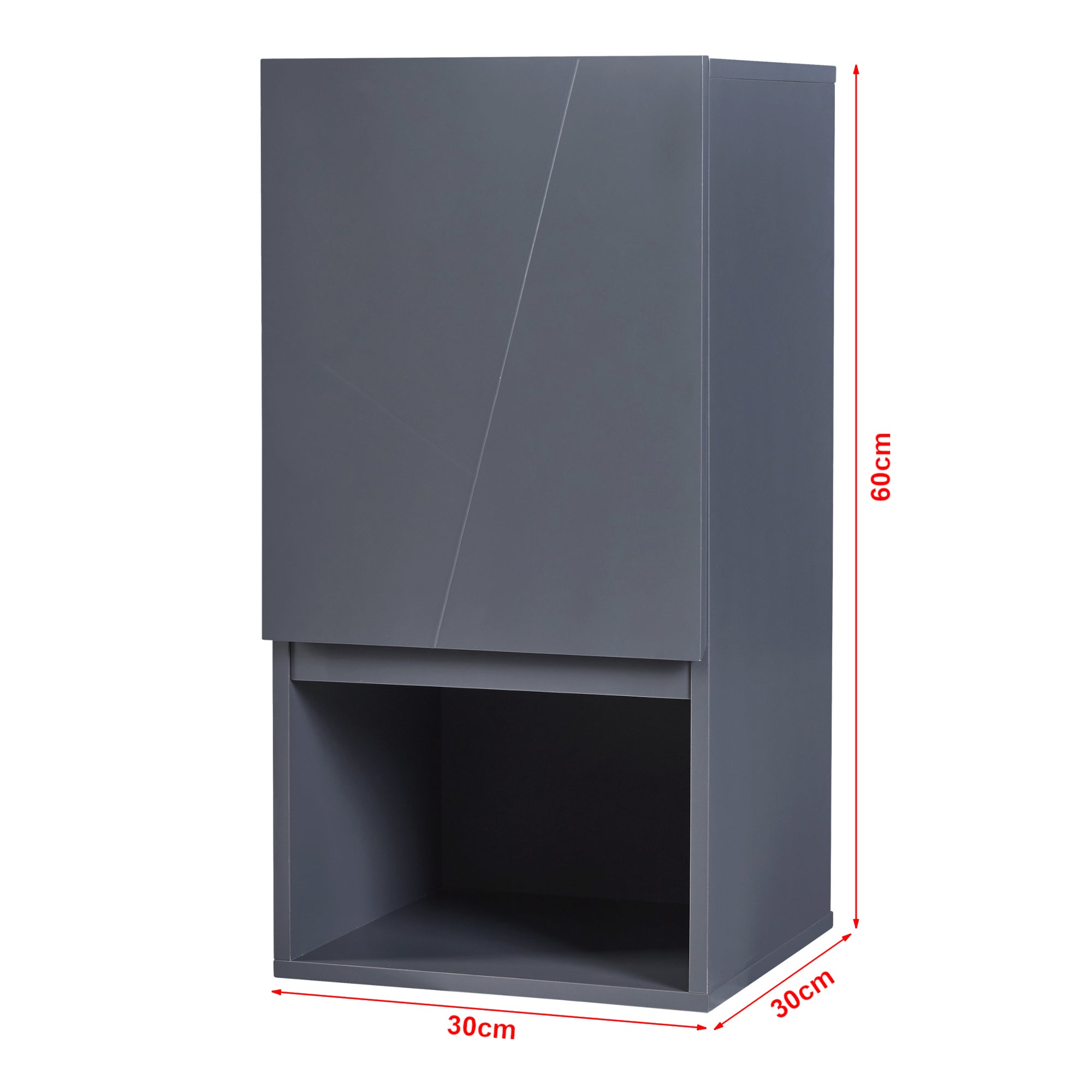 Armadietto Pensile da Bagno Overath 60x30x30 cm Grigio [en.casa]