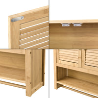 Armadietto Pensile da Bagno 'Tyresö' con Barra Portaasciugamano e Scomparto - Bambù [en.casa]