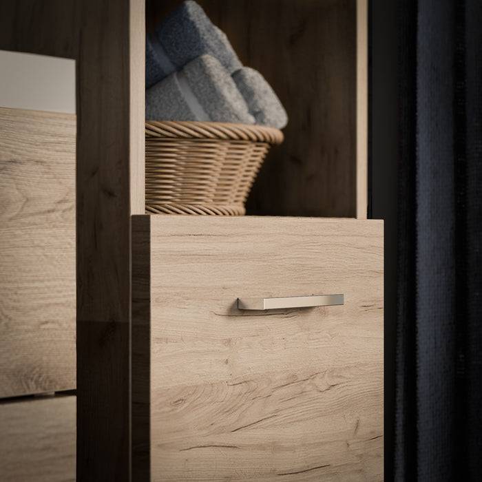 Mobile a Colonna Krildihana da Parete Pensile da Bagno 131 x 30 x 30 cm - Effetto Rovere [en.casa]