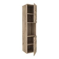 Mobile a Colonna Krildihana da Parete Pensile da Bagno 131 x 30 x 30 cm - Effetto Rovere [en.casa]