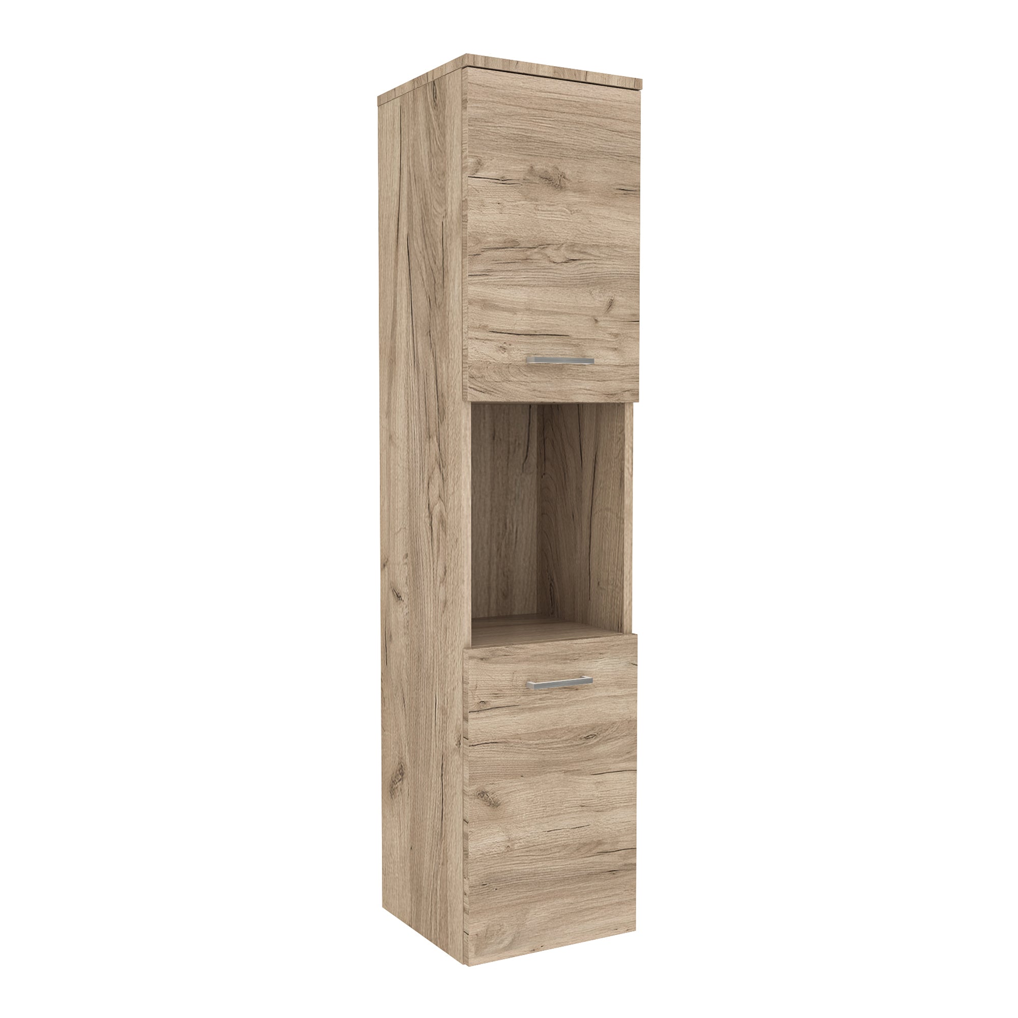 Mobile a Colonna Krildihana da Parete Pensile da Bagno 131 x 30 x 30 cm - Effetto Rovere [en.casa]