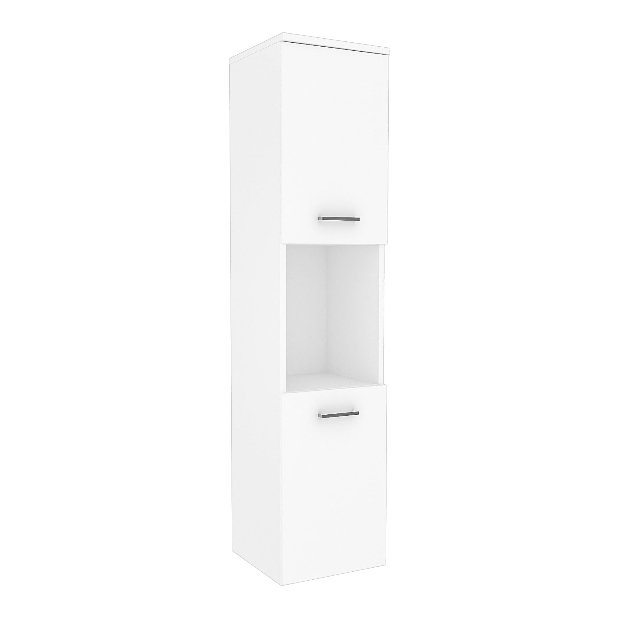 Set da Bagno Krildihana Mobile Sottolavabo con Lavabo Armadio a Colonna e Specchio - Bianco [en.casa]