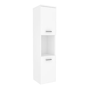 Set da Bagno Krildihana Mobile Sottolavabo con Lavabo Armadio a Colonna e Specchio - Bianco [en.casa]