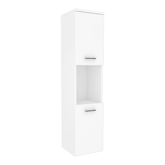 Set da Bagno Krildihana Mobile Sottolavabo con Lavabo Armadio a Colonna e Specchio - Bianco [en.casa]