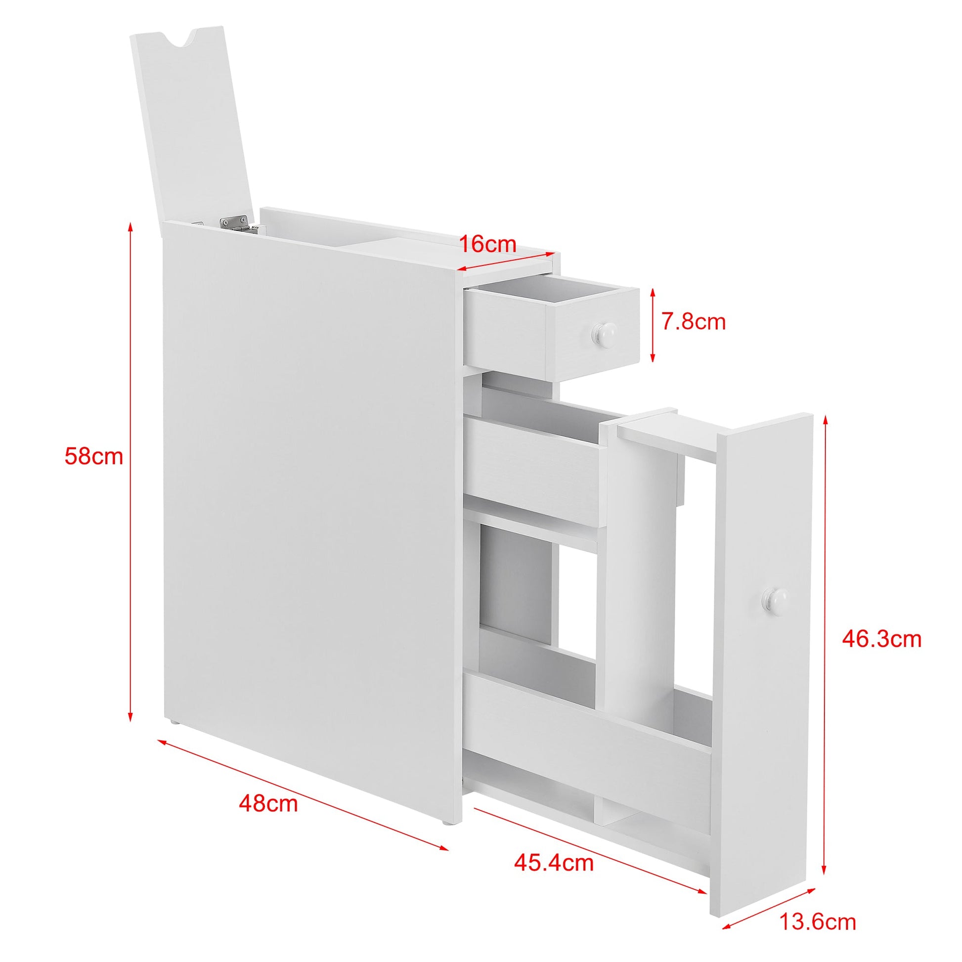Base bagno 58 x 16 x 48 cm con 2 cassetti bianco 03_0007664