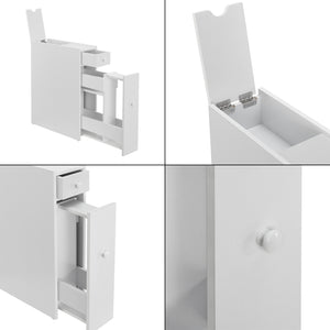 Armadietto da Bagno Kihniö con Cassetti e Scomparti Estraibili - Bianco [en.casa]