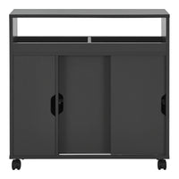 Mobile da Terra Lumijoki con Ante Scorrevoli e 4 Ruote 71x70x20 cm - Grigio Scuro [en.casa]