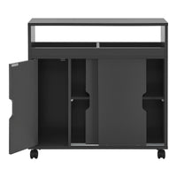 Mobile da Terra Lumijoki con Ante Scorrevoli e 4 Ruote 71x70x20 cm - Grigio Scuro [en.casa]