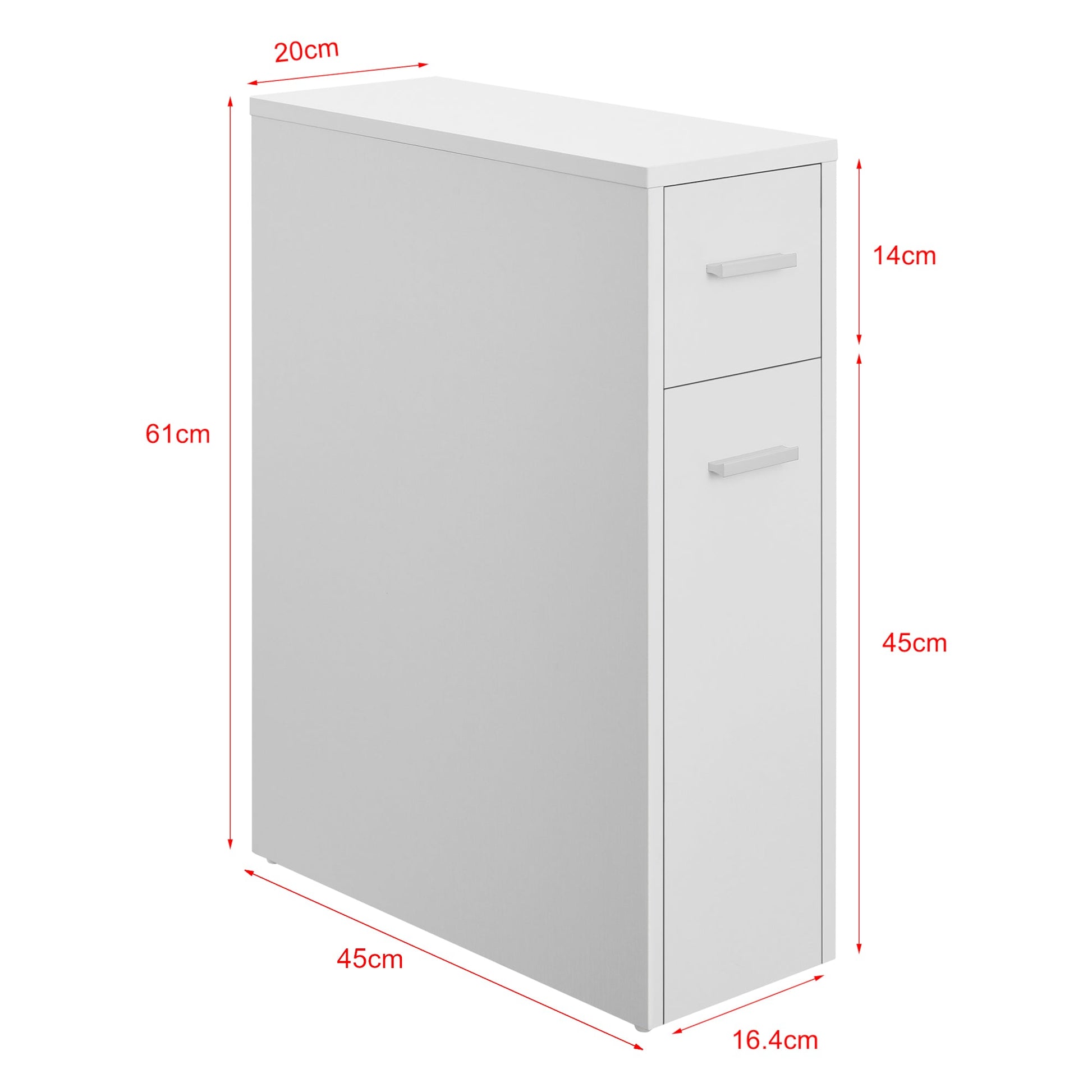 Base bagno 61 x 20 x 45 cm con 2 cassetti bianco 03_0007662