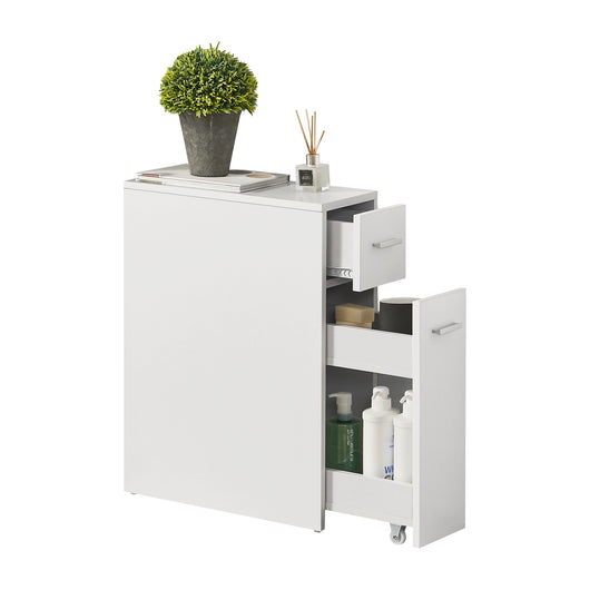 Mobile da Bagno Kauhajoki Salvaspazio con 2 Cassetti 61 x 20 x 45 cm - Bianco [en.casa]