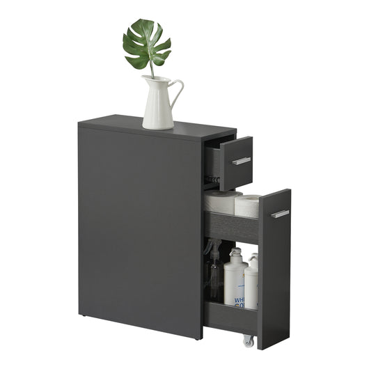 Mobile da Bagno Kauhajoki Salvaspazio con 2 Cassetti 61 x 20 x 45 cm - Grigio Scuro [en.casa]