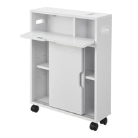 Mobile da Terra Kempele con Ante e 4 Ruote per Bagno 67x52x17 cm - Bianco [en.casa]