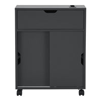 Mobile da Terra Kempele con Ante e 4 Ruote per Bagno 67x52x17 cm - Grigio Scuro [en.casa]