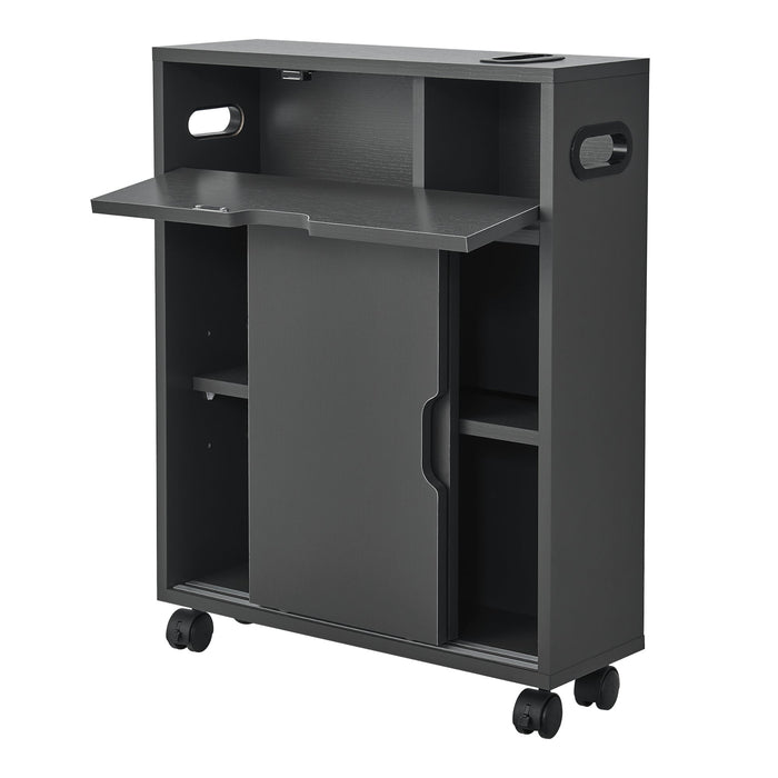 Mobile bagno 67 x 52 x 17 cm con ante scorrevoli grigio scuro 03_0006852