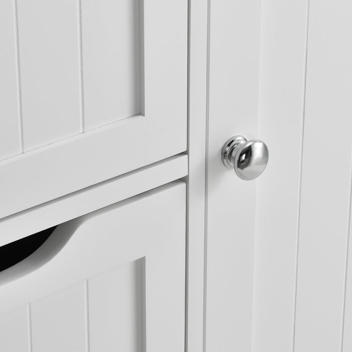 Mobile da Bagno Waterford con 4 Cassetti e 3 Scomparti 81 x 55 x 30 cm - Bianco [en.casa]