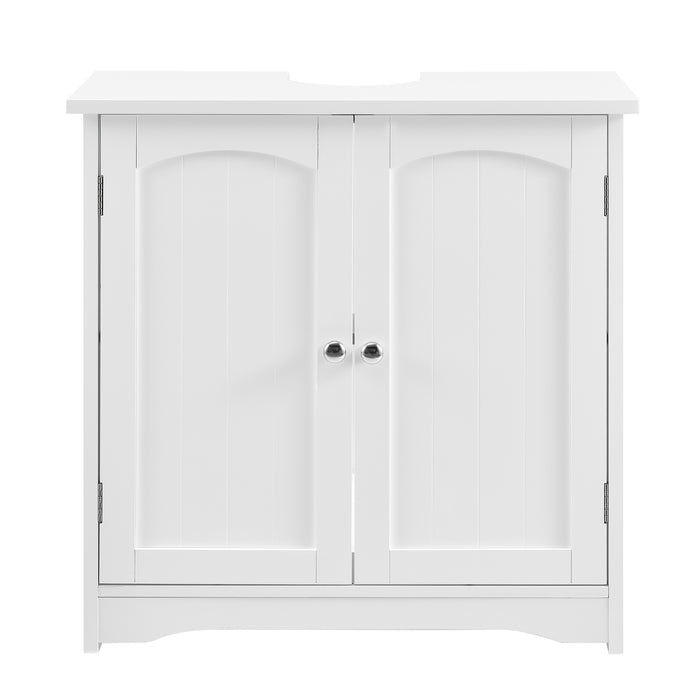 Mobile Sottolavabo da Terra con 2 Ante e Ripiano 60 x 60 x 30 cm - Bianco [en.casa]