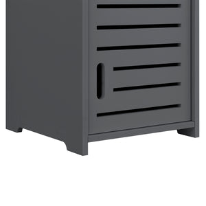 Mobiletto da Bagno a Terra 135 x 32 x 32 cm Armadietto a Colonna con 2 Ante 2 Scomparti e Ripiano Ripostiglio da