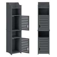 Mobiletto da Bagno a Terra 135 x 32 x 32 cm Armadietto a Colonna con 2 Ante 2 Scomparti e Ripiano Ripostiglio da