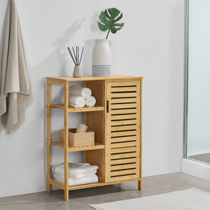 Mobile da Bagno Vetlanda in Bambù 87 x 66 x 33 cm - Naturale [en.casa]