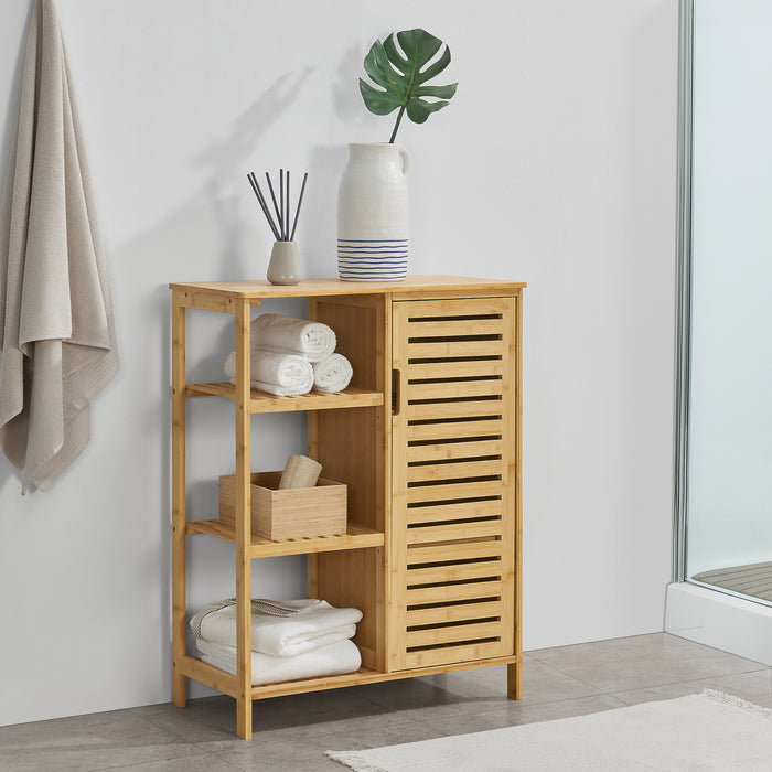 Mobile da Bagno Vetlanda in Bambù 87 x 66 x 33 cm - Naturale [en.casa]