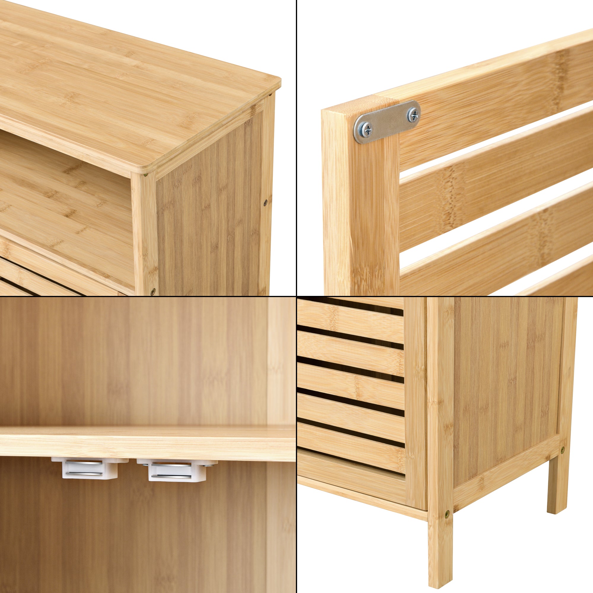 Mobile da Terra Eslöv a 2 Ante (AxLxP) 81 x 66 x 31 cm - Bambù Naturale [en.casa]