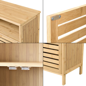 Mobile da Terra Eslöv a 2 Ante (AxLxP) 81 x 66 x 31 cm - Bambù Naturale [en.casa]