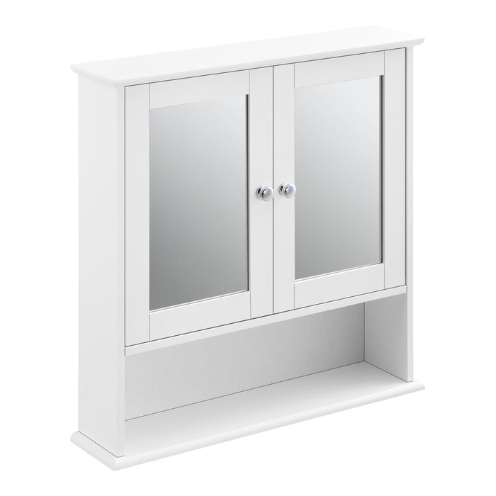 Armadietto Pensile a Bagno con Specchi e Ripiani 58 x 56 x 13 cm Mobiletto a Muro con 2 Ante - Bianco