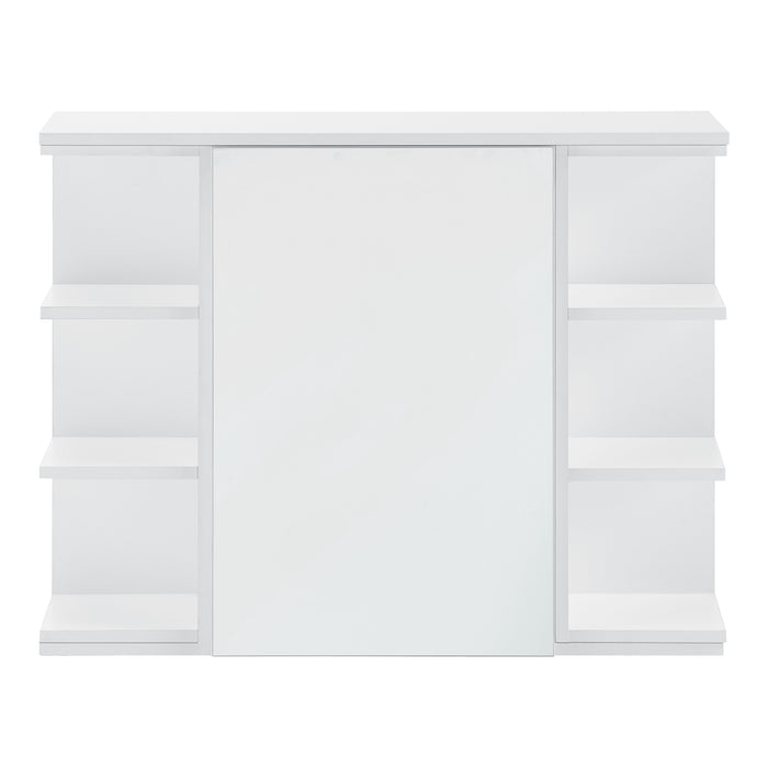 Armadietto da Muro Harstad per Bagno con Specchio Anta e Ripiani Laterali 64x80x20 cm - Bianco [en.casa]