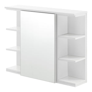 Armadietto da Muro Harstad per Bagno con Specchio Anta e Ripiani Laterali 64x80x20 cm - Bianco [en.casa]