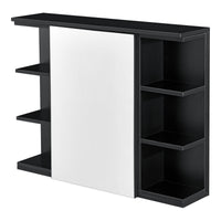 Armadietto da Muro Harstad per Bagno con Specchio Anta e Ripiani Laterali 64x80x20 cm - Nero [en.casa]