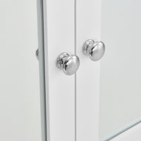 Armadietto Pensile da Bagno con Ante a Specchio e Scomparto Aperto - Bianco [en.casa]