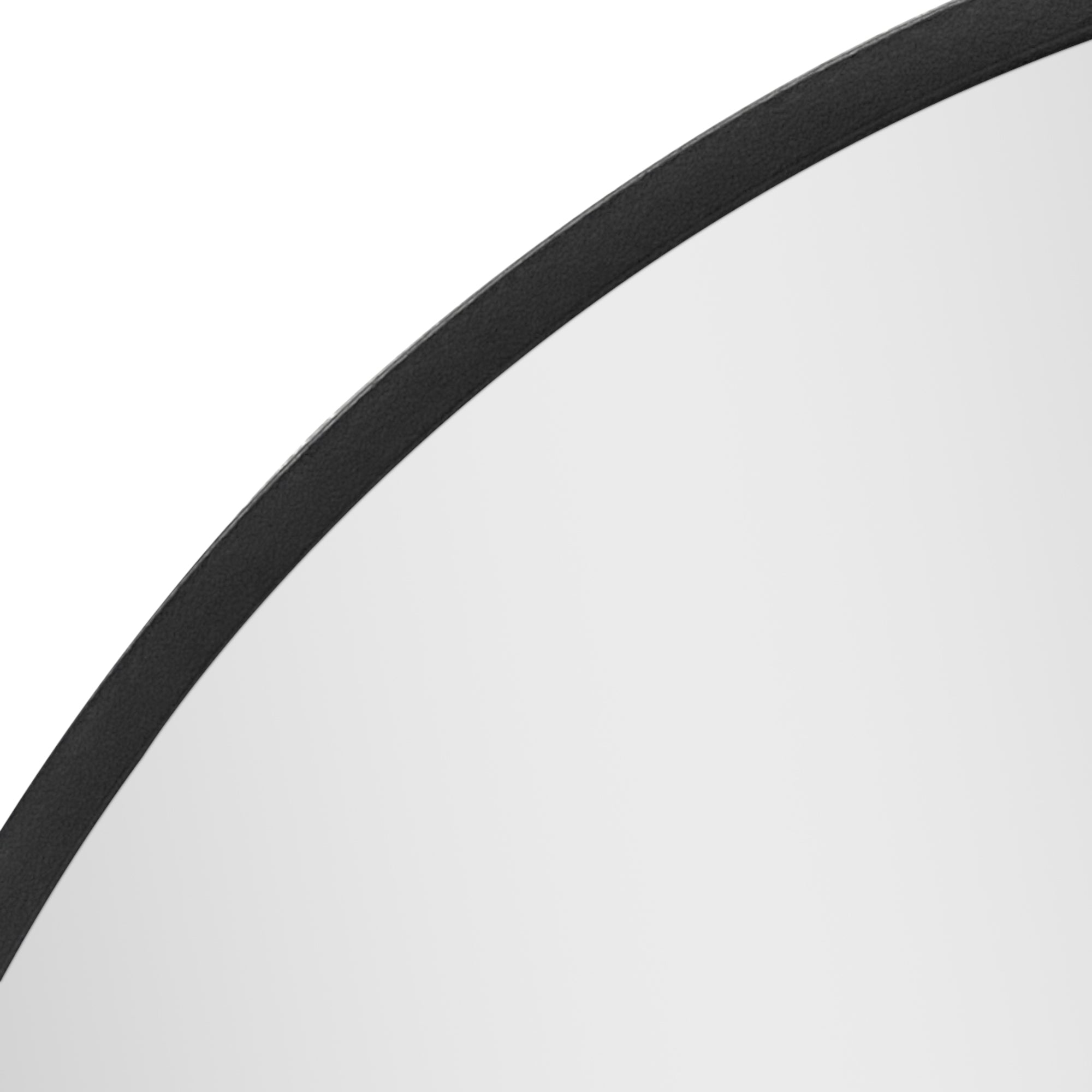 Specchio Rotondo da Parete 'Modugno' Ø 40 cm Cornice in Alluminio - Nero [en.casa]