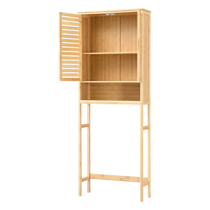 Mobile Contenitore Geta Scaffale Sopra WC 170 x 66 x 23 cm - Bambù Naturale [en.casa]