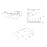 Vasca idromassaggio doppia pompa bianca 178 X 147 cm 33 getti – Bali