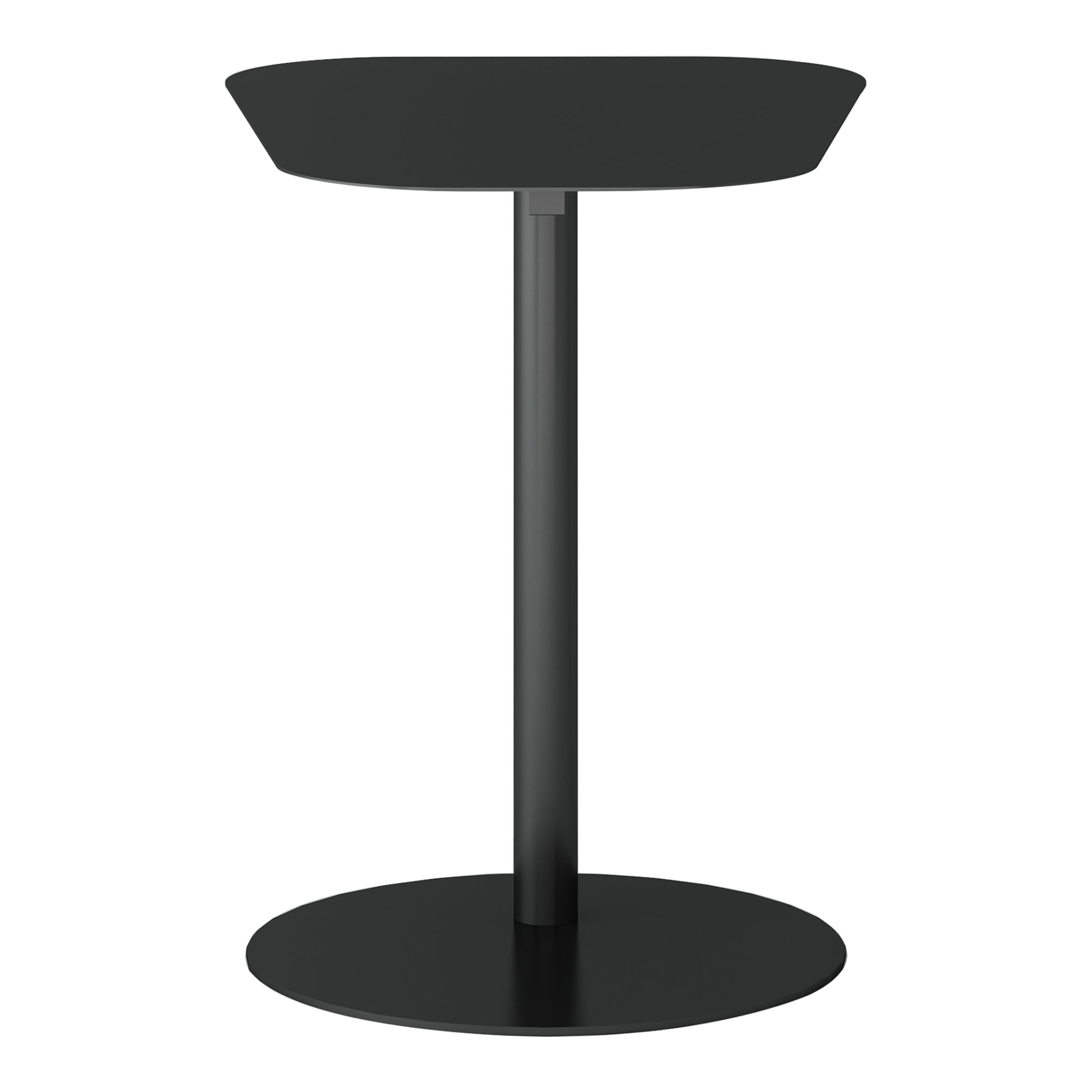 Tavolino Laterale da Divano Nastätten Metallo Piano Trapezoidale - Nero opaco [en.casa]