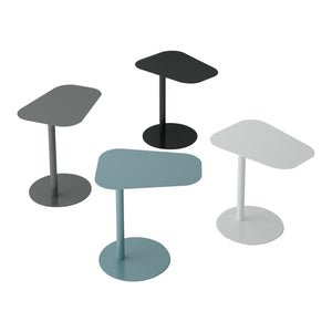 Tavolino Laterale da Divano Nastätten Metallo Piano Trapezoidale - Nero opaco [en.casa]