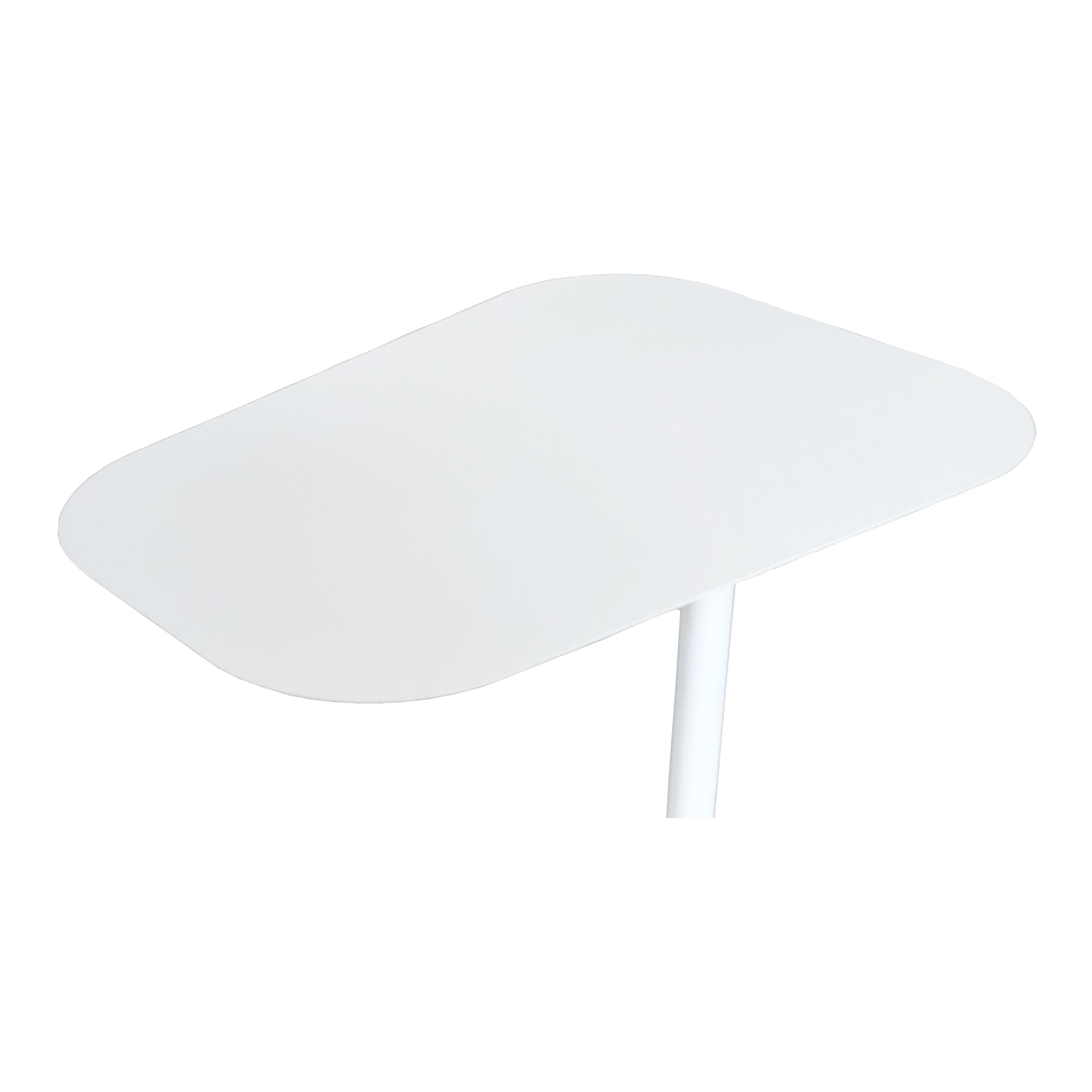 Tavolino Laterale da Divano Nastätten Metallo Piano Trapezoidale - Bianco [en.casa]