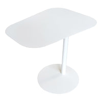 Tavolino Laterale da Divano Nastätten Metallo Piano Trapezoidale - Bianco [en.casa]