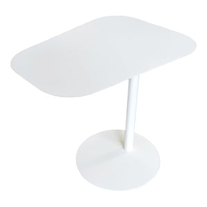 Tavolino Laterale da Divano Nastätten Metallo Piano Trapezoidale - Bianco [en.casa]