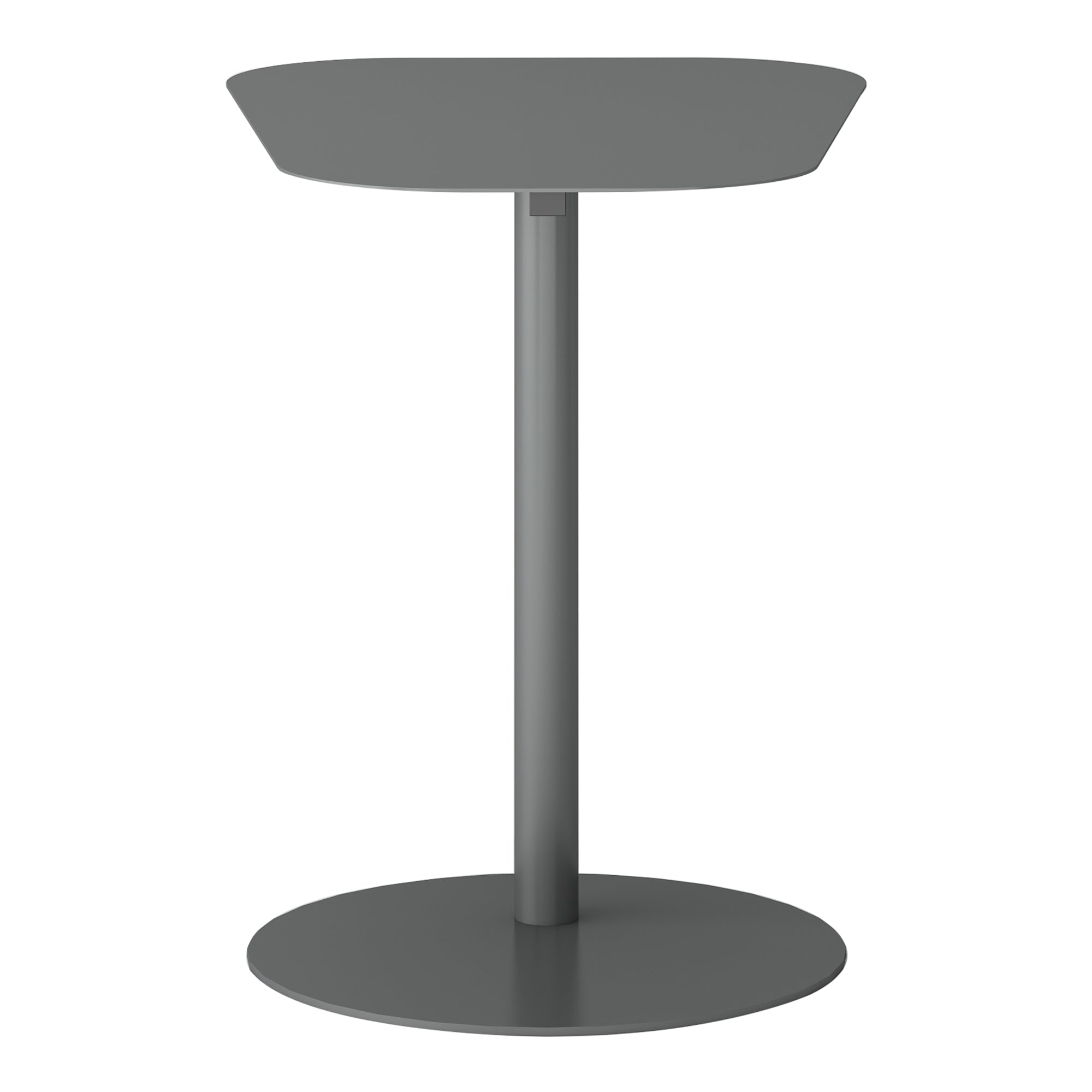 Tavolino Laterale da Divano Nastätten Metallo Piano Trapezoidale - Grigio opaco [en.casa]