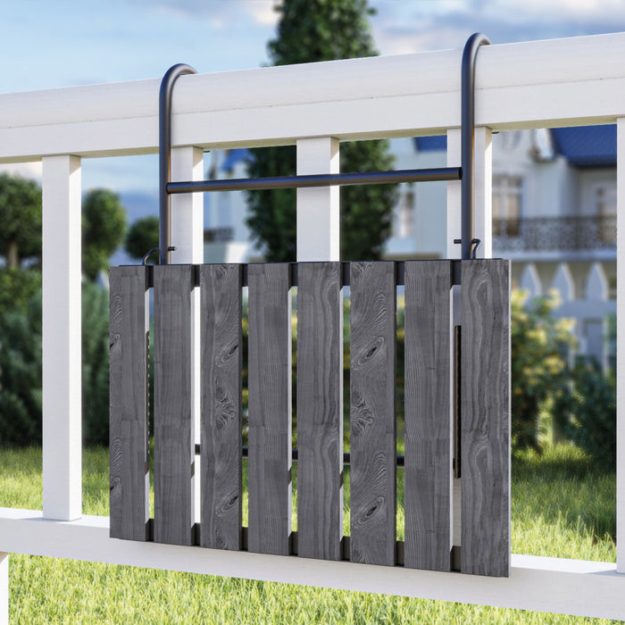 Tavolino da Ringhiera Petäjävesi Tavolino Appeso da Balcone Piano Regolabile - Grigio venato [en.casa]