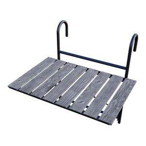 Tavolino da Ringhiera Petäjävesi Tavolino Appeso da Balcone Piano Regolabile - Grigio venato [en.casa]