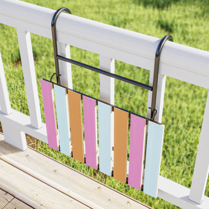 Tavolino da Ringhiera Petäjävesi Tavolino Appeso da Balcone Piano Regolabile - Multicolore [en.casa]
