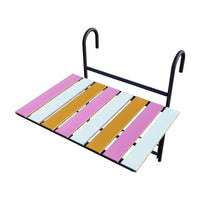Tavolino da Ringhiera Petäjävesi Tavolino Appeso da Balcone Piano Regolabile - Multicolore [en.casa]