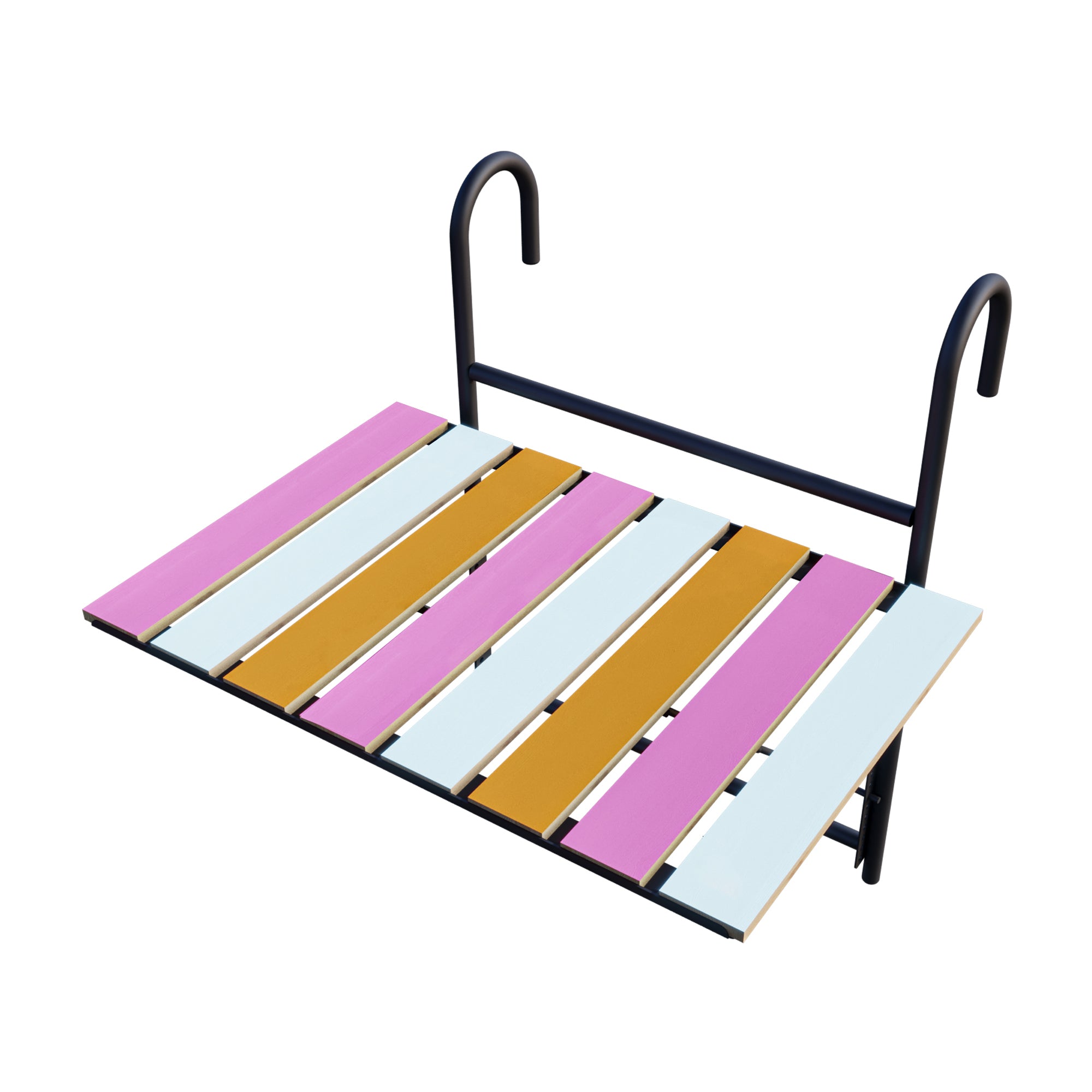 Tavolino da Ringhiera Petäjävesi Tavolino Appeso da Balcone Piano Regolabile - Multicolore [en.casa]