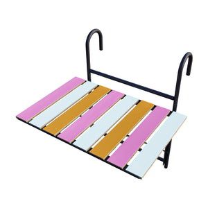 Tavolino da Ringhiera Petäjävesi Tavolino Appeso da Balcone Piano Regolabile - Multicolore [en.casa]