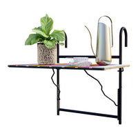 Tavolino da Ringhiera Petäjävesi Tavolino Appeso da Balcone Piano Regolabile - Multicolore [en.casa]