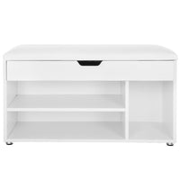 Panca portascarpe con comodo cuscino 3 scomparti panca con seduta 2 livelli 80 x 30 x 44 cm mobile da ingresso portata massima 150 kg bianco 12_0004132